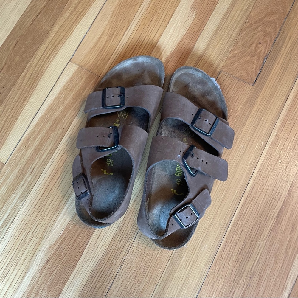Brown Birkenstock sandals